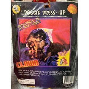 Adjustable Clown Doggie Dress-Up Halloween Costume OS